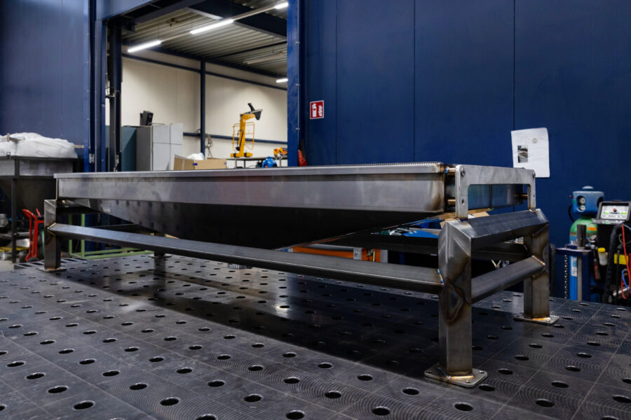RVS opvangbak met draagframe
